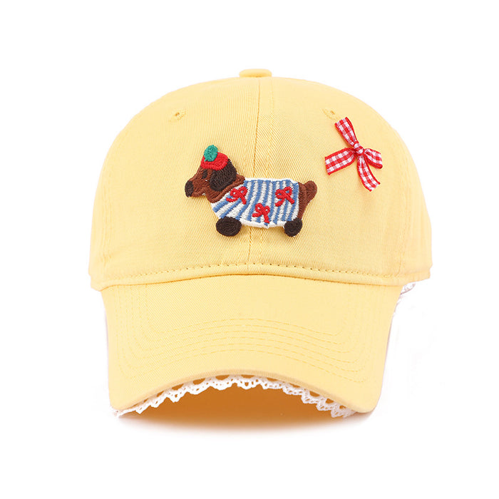 Wholesale Sunscreen hat, cute puppy duckbill hat, baseball cap