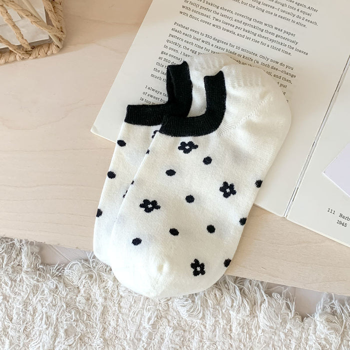 Wholesale Socks Flower Shallow Mouth Ship Socks Trendy Invisible Socks Cotton