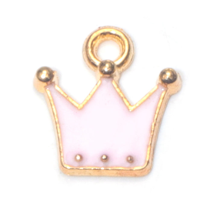 Wholesale Chic Pink Alloy Oil Drip DIY Jewelry Charms Crown Theme for Bracelet Necklace Bag Decoration