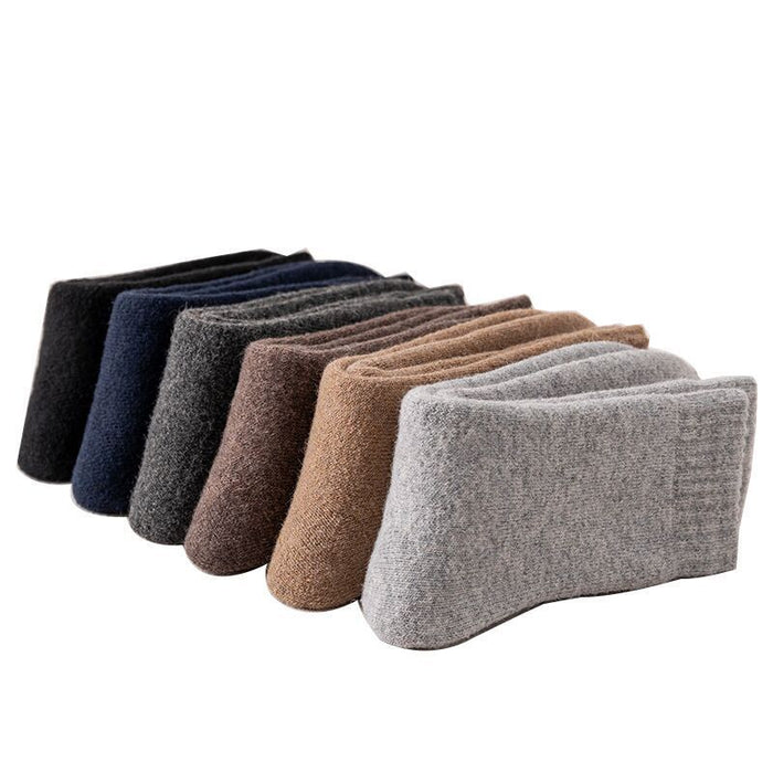 Wholesale Men's Socks with Plush Warm Cotton Socks Long Socks Looped Socks Mid Length Socks Thick Towel Socks for The Elderly JDC-SK-JiaMu005