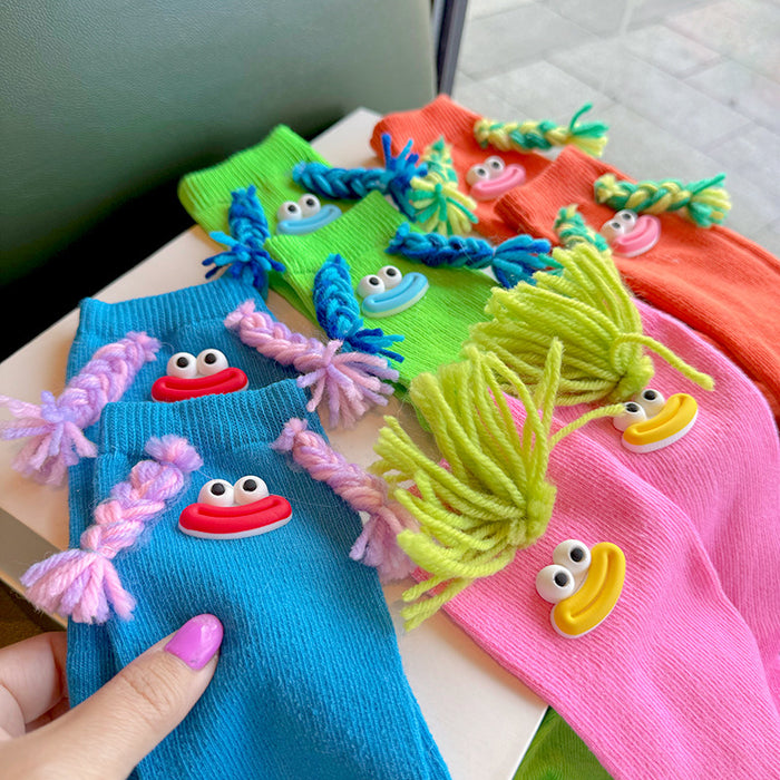 Wholesale contrast color design outerwear socks