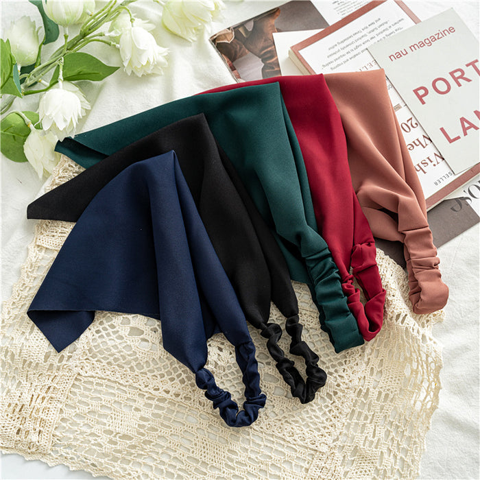 Wholesale Solid Color Triangle Scarf Hair Band Simple Staple Headwear