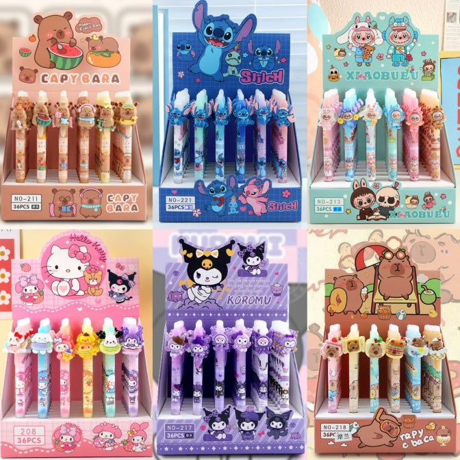 Wholesale 36pcs 0.5mm Erasable Press-Type Pen for Elementary Students