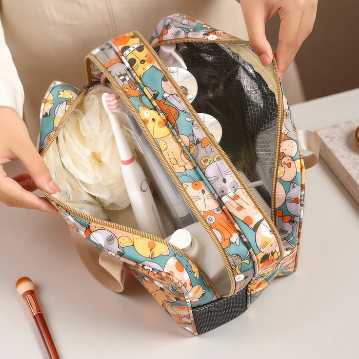 Wholesale Modern Simple Style Dry Wet Separation Toiletry Bag Waterproof Oxford Travel Cosmetic Organizer Large Capacity Handbag