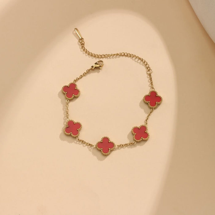 Wholesale Titanium Steel Four-leaf Clover Bracelet Women's Jewelry