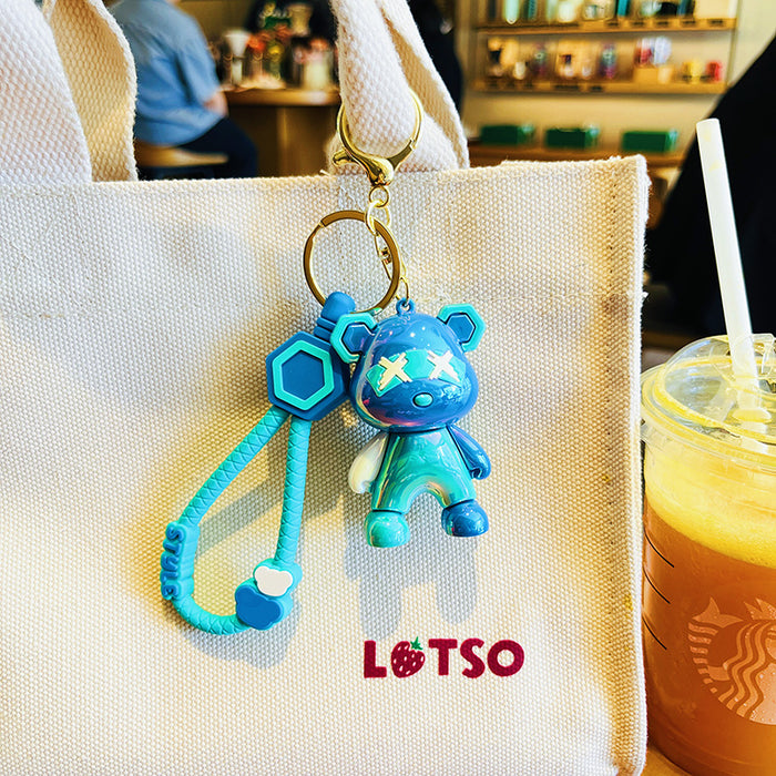 Wholesale Creative Colorful Plated Keychain Cartoon Bag Pendant