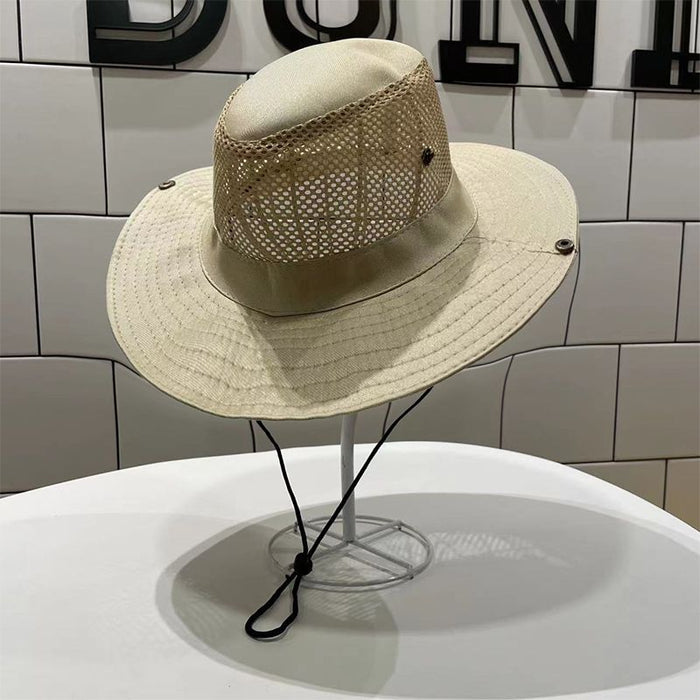Wholesale Breathable mesh fisherman hat, foldable sun hat, outdoor fishing sun hat
