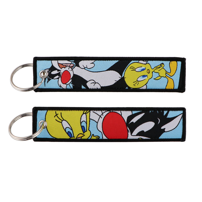 Wholesale Cartoon Cute Capybara Animal Woven Label Lanyard Keychain JDC-KC-KKX005