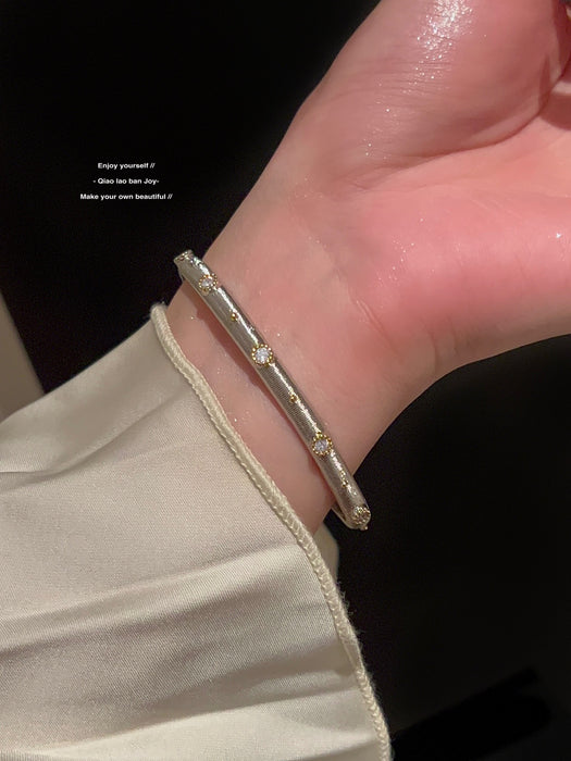 Wholesale Open sparkling diamond woven gold bracelet