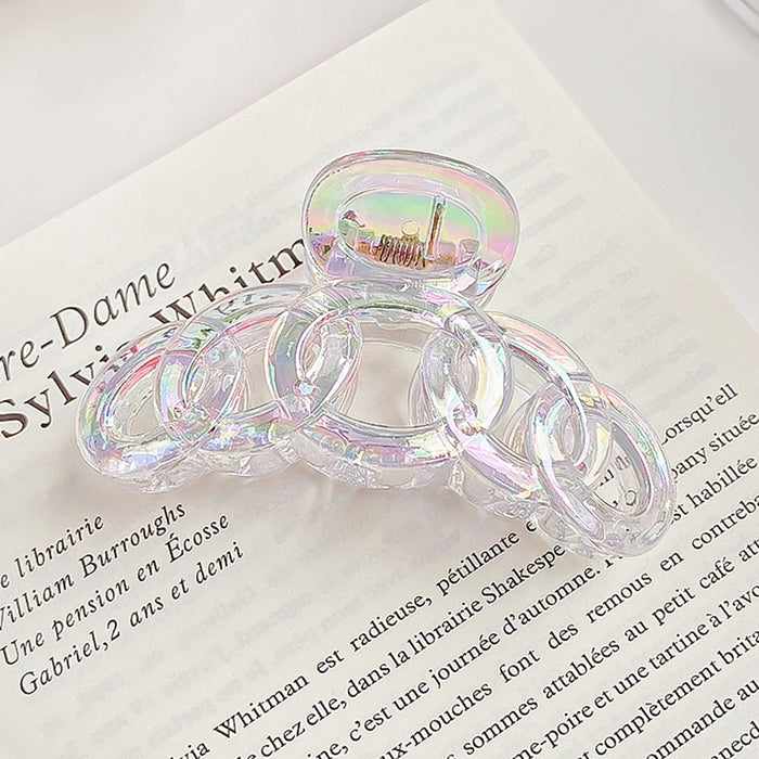 Wholesale Stylish Pearlescent Mermaid Large Hair Claw Clip Plastic Grip