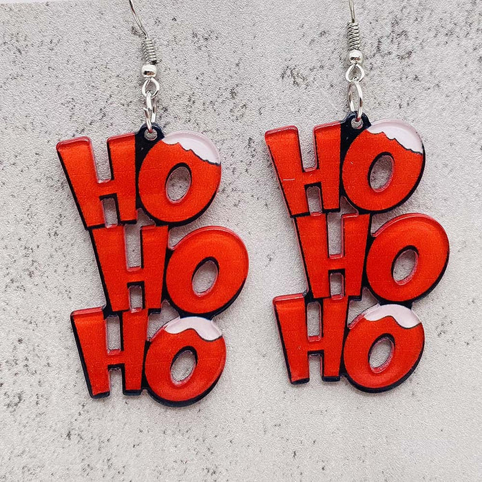 Wholesale Christmas Acrylic Santa Claus Asymmetric Earrings JDC-ES-Chengy042