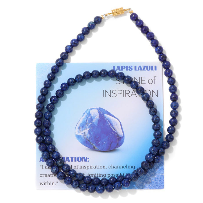 Wholesale 6mm stone bead screw clasp necklace card packaging choker necklace