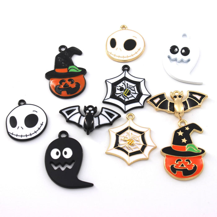 Wholesale 10pcs  Series  Alloy Dripping Oil Earrings Pendants Jewelry Accessories Factory