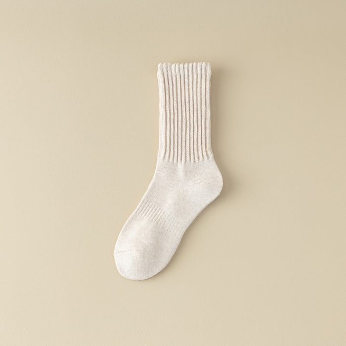 Wholesale Solid color thick thread personalized pile socks, mid tube socks, sports towels, bottom stockings