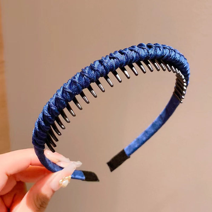 Wholesale Toothed anti slip face washing headband seamless braided hairband for controlling stray hairs