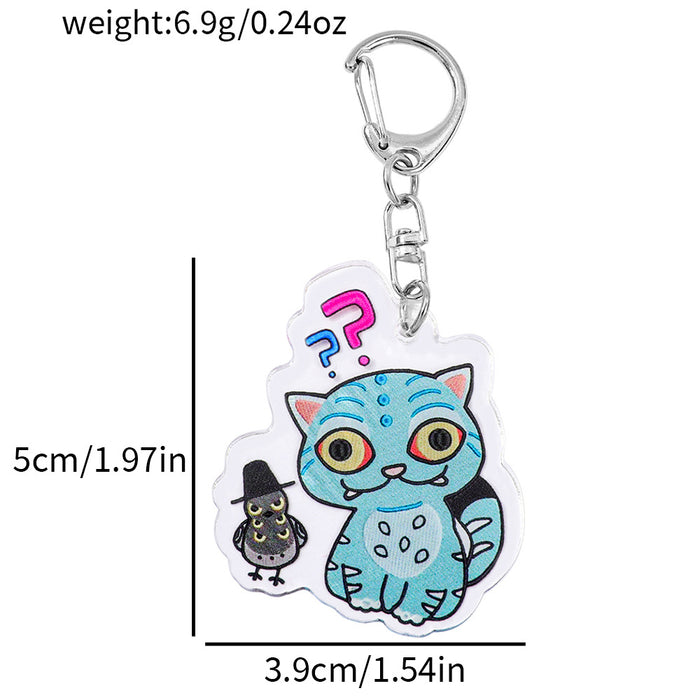 Wholesale Acrylic cute cartoon doubl sided keychain