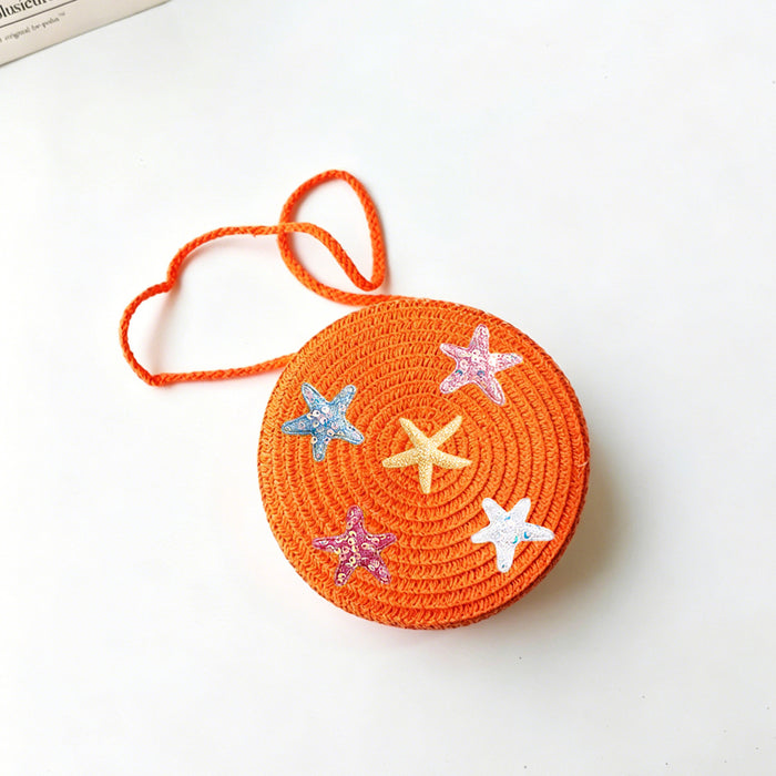 Wholesale Starry Summer Beach Straw Bag Set Cute Crochet Crossbody Coin Purse
