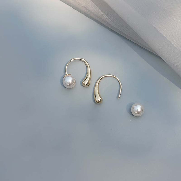 Wholesale French Minimalist High-end Pearl Earrings Elegant Light Luxury Ear Ring Niche Design Earrings