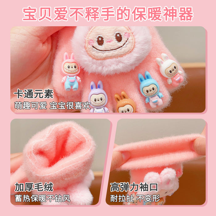Wholesale Cartoon dolls  finger cots for babies,  with plush and thick windproof material