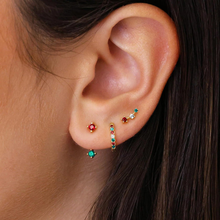 Wholesale Basic Earnail Atmosphere Earrings Colorful Zircon Diamond Set Versatile Earbone Nails