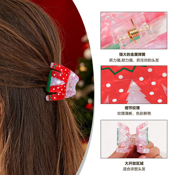 Wholesale Christmas Gingerbread Man Hair Claw Clip Festive Cartoon Snowflake Design PVC Women S Holiday Hair Accessory Trendy Gift For Resale
