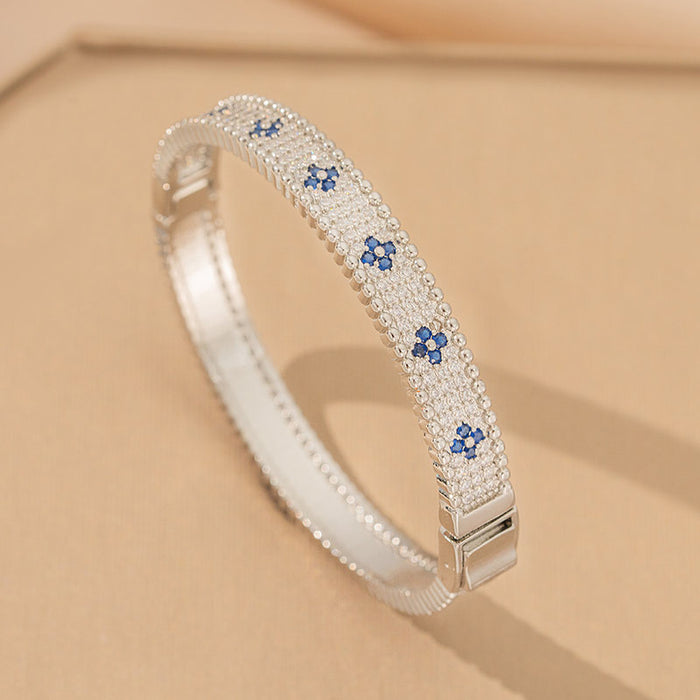 Wholesale Copper-plated zirconium titanium steel four-leaf clover necklace set