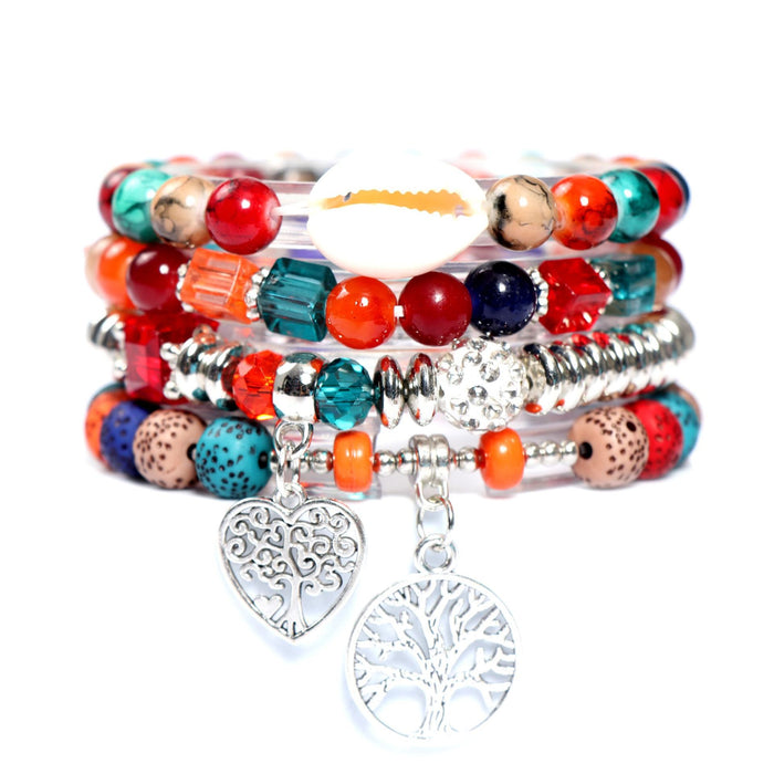 Wholesale Bohemian Shell Multi-layer Crystal Bracelet JDC-BT-NHong010