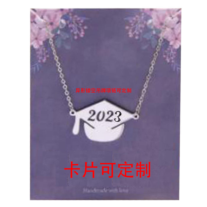 Wholesale Stainless steel necklace with hollowed out engraved characters