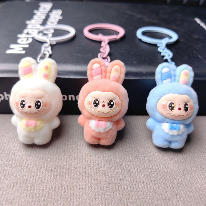 Wholesale Flocked  Keychain Pendant  Cute Doll DIY Accessories Mobile Phone Pendant