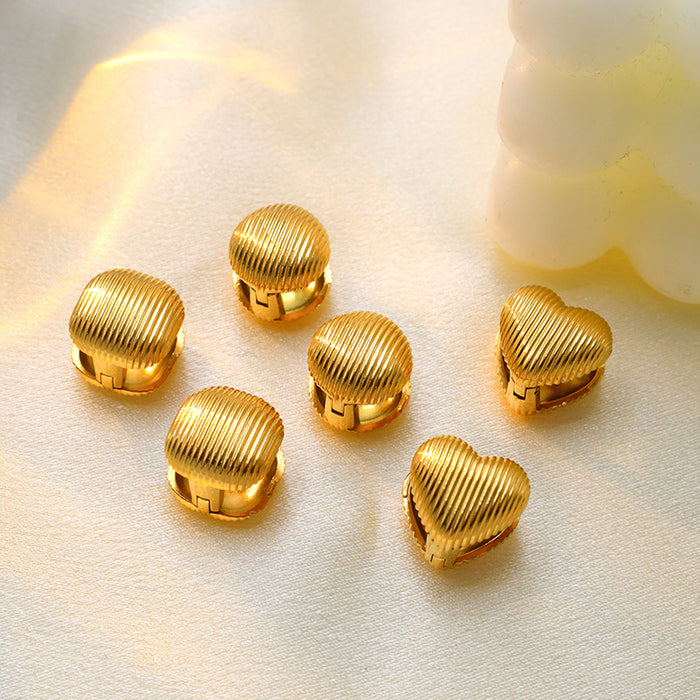 Wholesale Geometric Ear Buckle Heart Shaped Shell Earrings
