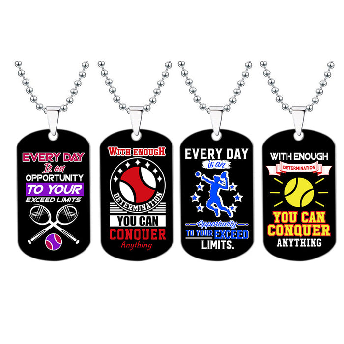 Wholesale Color Printing Sports Stainless Steel Necklace JDC-NE-Gangg001