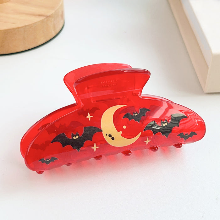 Wholesale Acrylic Hair Claw Clip Pumpkin Bat Dark Style Hair Accessory