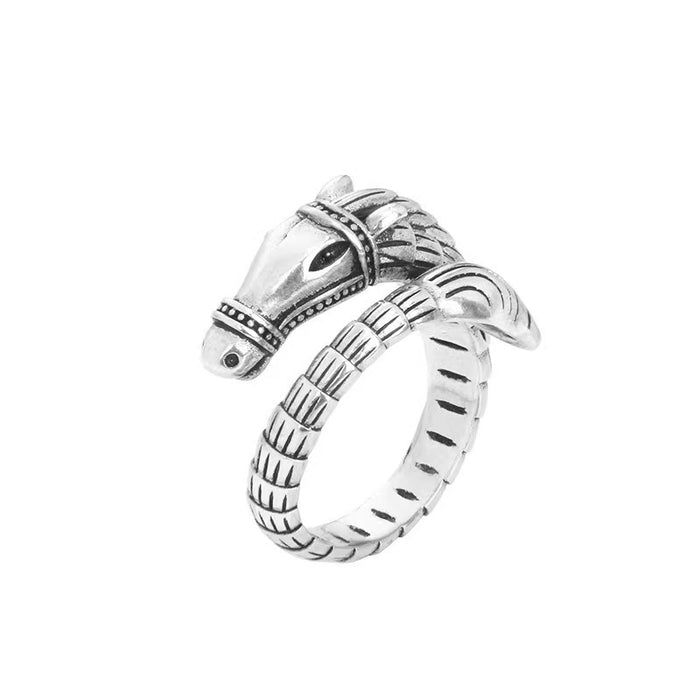 Wholesale New Personalized Alloy Ring with Exaggerated Opening, Retro Fashion Jewelry