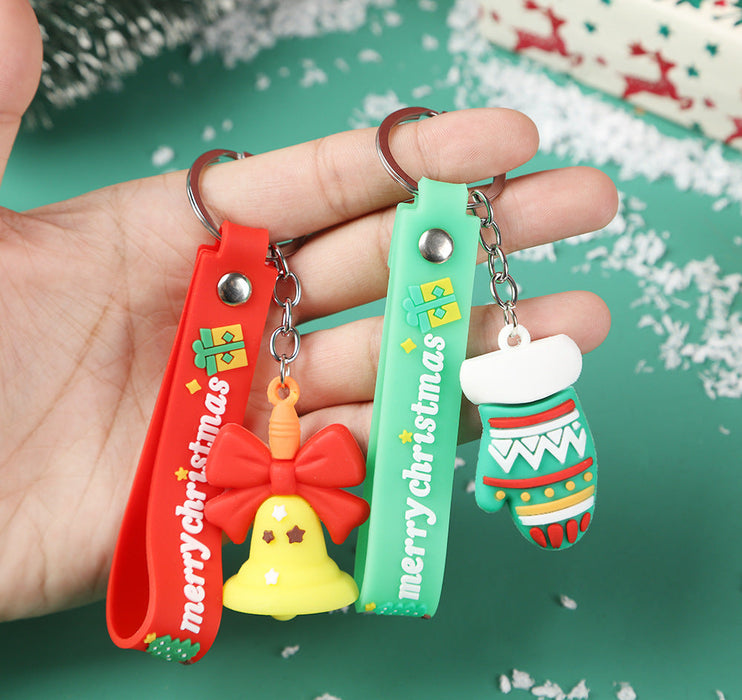 Wholesale Cartoon Christmas series keychain New Year Christmas cute three-dimensional doll Christmas tree pendant small gift