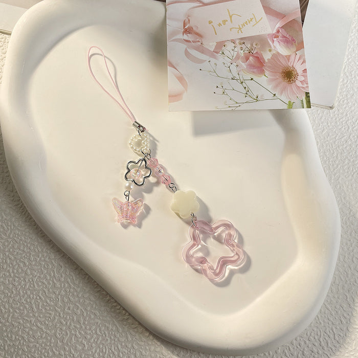 Wholesale Cute beaded phone charm keychain