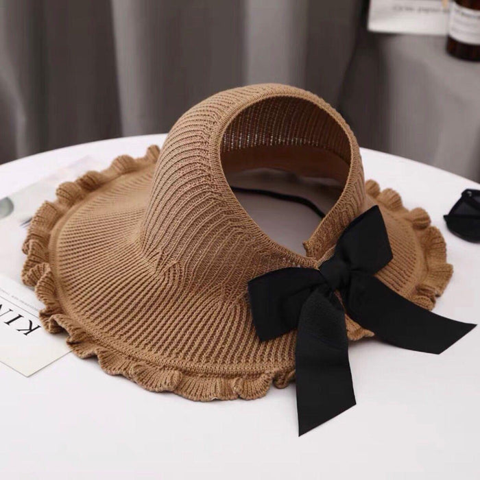 Wholesale Sun hat, foldable, sun hat, sun protection bow, versatile, empty top