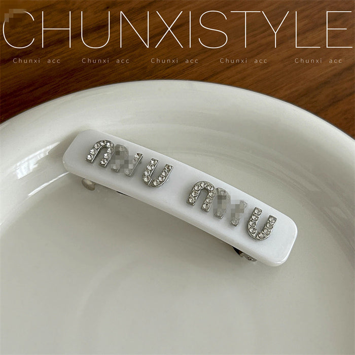 Wholesale diamond letter Pearl hairpin female side small clip headdress hairpin bangs clip