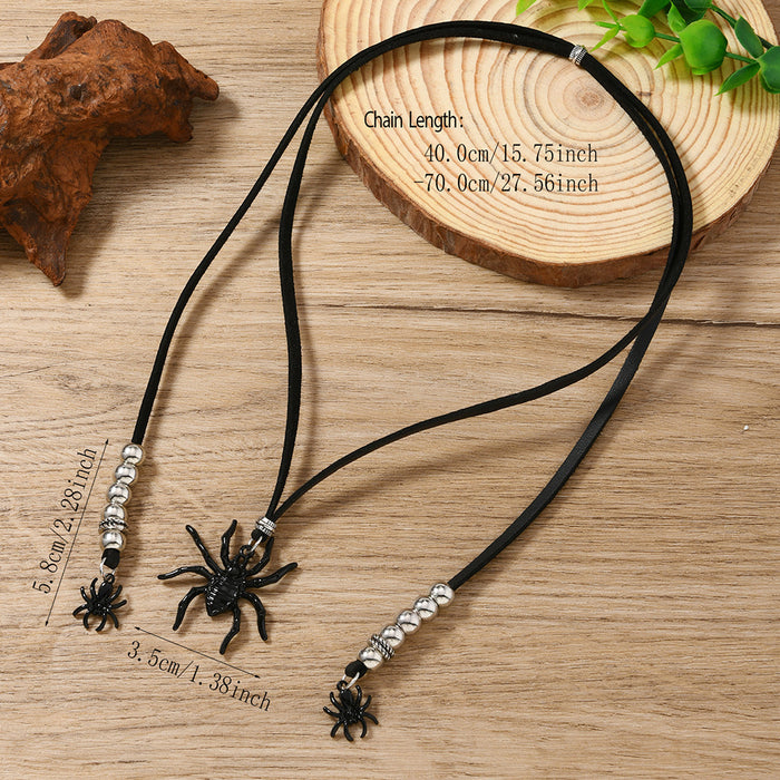 Wholesale Black Spider Pendant Women's Necklace Halloween Party Accessories Gift