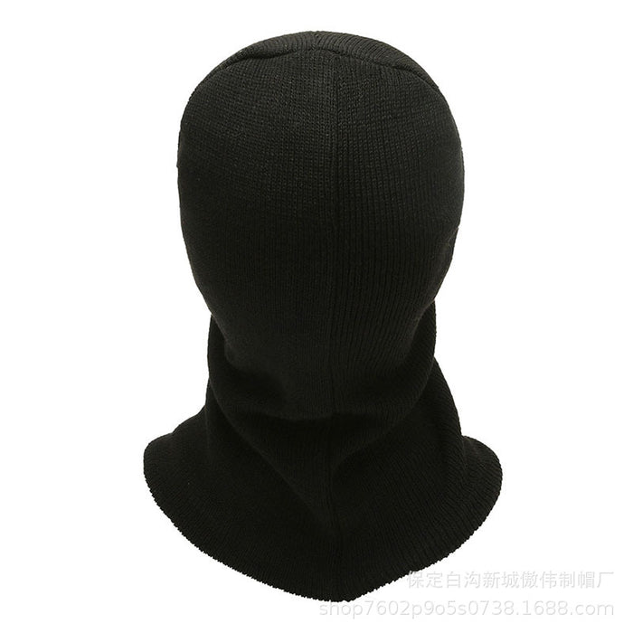 Wholesale Knitted hat, warm hood, autumn and winter outdoor cycling, windproof, ear protection, hole cap with fleece