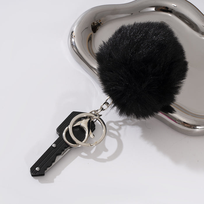 Wholesale Mini Multi-function Key Knife Fur Ball Two-piece Metal Keychain JDC-KC-ZY036