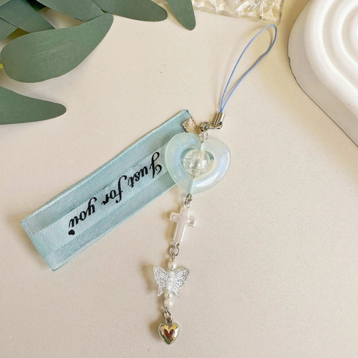 Wholesale Sweet Girl Clear Ribbon Mobile Phone Chain Simple Card Book Hanging Gift Batch