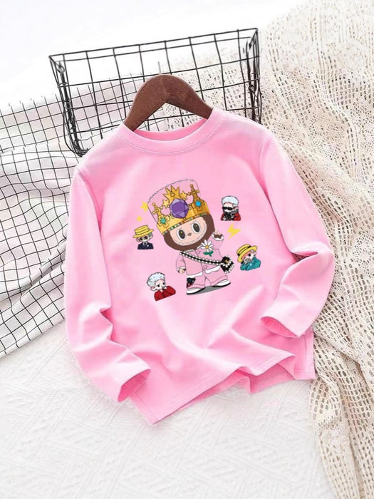 Wholesale Long-sleeved children' s letter print versatile casual tops for boys and girls