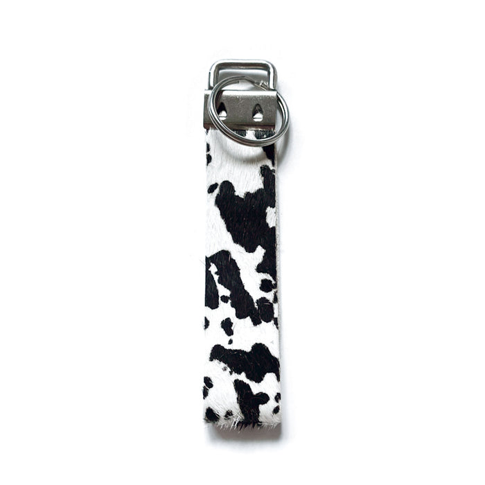 Wholesale Vintage Cow Leopard Print Leather Keychain Trendy Bag Charm