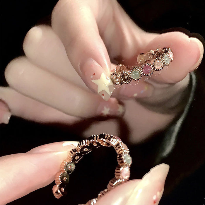 Wholesale Retro ring, fashionable, versatile, high-end, niche, open mouth ring