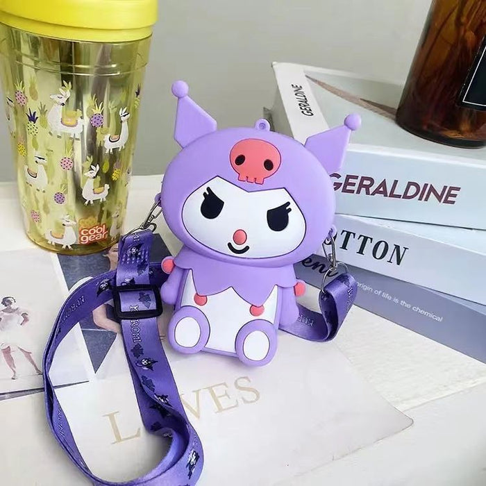 Wholesale Cartoon children's coin purse, three-dimensional silicone crossbody bag, mini cute girl portable bag