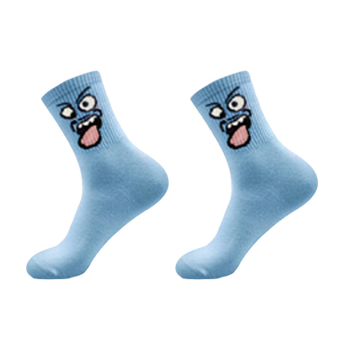 Wholesale funny expression candy color student socks spring and autumn summer breathable socks