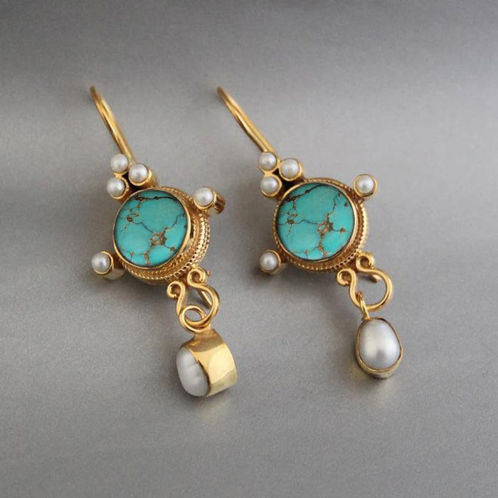 Wholesale Alloy Bohemian Turquoise Earrings