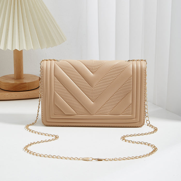 Wholesale Classic Embossed Bags for Women Simple and Fashionable Single Shoulder Small Square Bags JDC-SD-QJR001