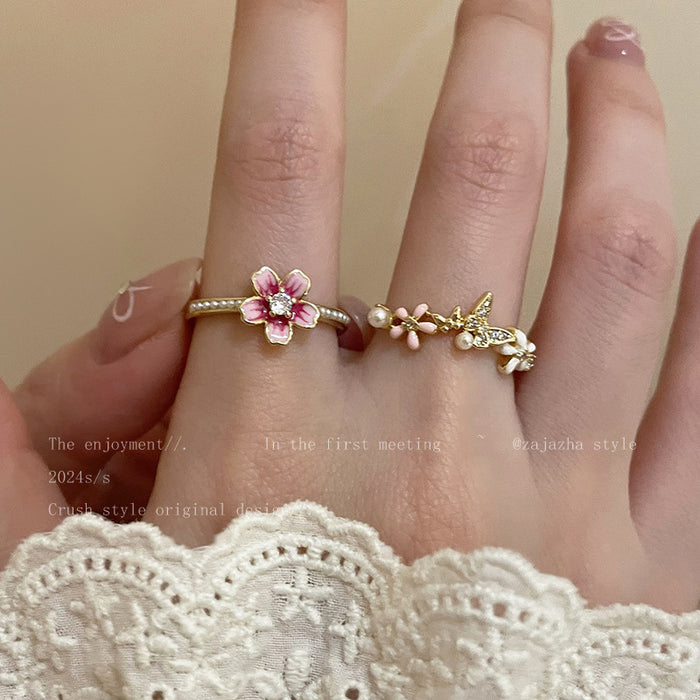 Wholesale Pearl Open Ring, New Fashionable Personalized Finger Ring, Light Luxury, Niche, High Sense Ring
