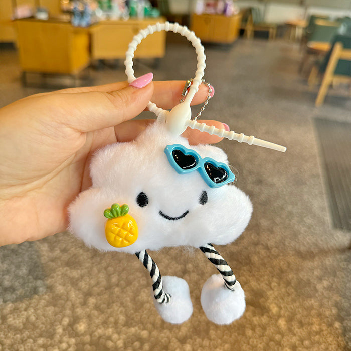 Wholesale Smiley Face Little Clouds Cute Doll Plush Girl Heart Keychain Backpack Pendant Pendant Doll